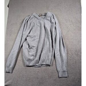 Mantovani Studio Mens V Neck Long Sleeve 100% Italian Cashmere Sweater Size L